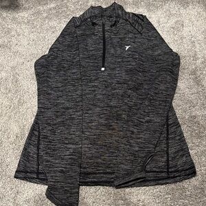 Old Navy Women's Black Heather Quarter-Zip Active Pullover